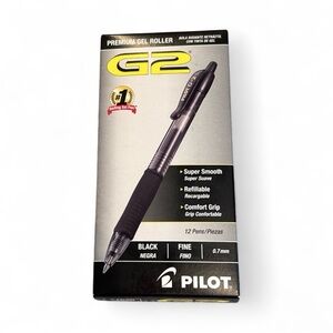 Pilot G2 Premium Gel Roller Pens 0.7, Fine Point Smooth Writing Pens Black